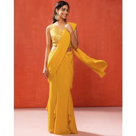 Floral Woven Satin Silk Saree with Tassels